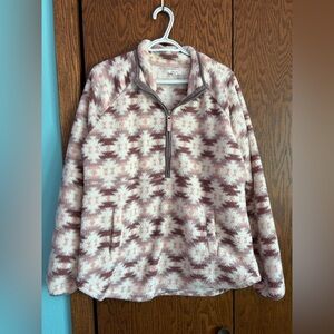Maurices Pink and Cream Patterned Sweater